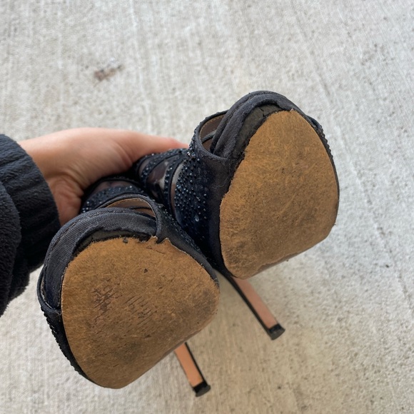 De Blossom Collection Glittery Heels Black High Bootie Shoes size 6.5 - Picture 8 of 12